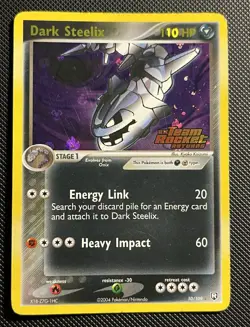 Reverse Holo Dark Steelix 10/109 Team Rocket Returns Heavily Played - Image 1