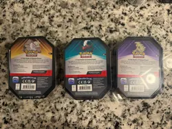 Triple Whammy Collector Tins Pokemon TCG Lot Of 3 Factory Sealed - Image 2