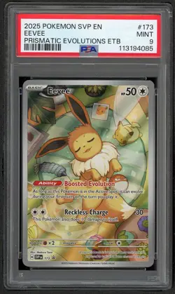 2025 POKEMON SVP EN-SV BLACK STAR PROMO #173 EEVEE PSA 9 MINT ETB - Image 1