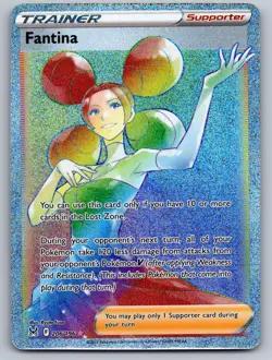 Fantina 206/196 Rainbow Rare Lost Origin Pokemon Holo Near Mint - Image 1