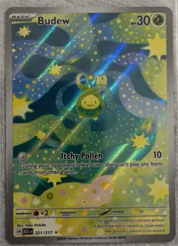 Budew 221/217 Illustration Rare Ascended Heroes Pokemon Holo Near Mint - Image 1