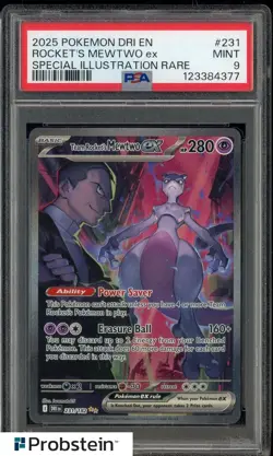 2025 Pokemon DRI EN Destined Rivals SIR #231 Rocket's Mewtwo Ex PSA 9 MINT - Image 1
