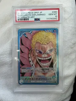 2022 one piece OP01 JP Donquixote doflamingo Alternate Art PSA 10 #060 - Image 1