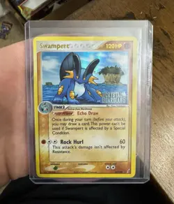 Pokemon TCG Stamped Swampert 27/100 Crystal Guardians Reverse Holo 120 HP 2006 - Image 1