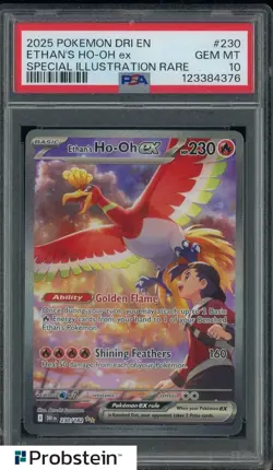 2025 POKEMON DRI EN-DESTINED RIVALS ISIR #230 ETHAN'S HO-OH EX PSA 10 GEM MINT - Image 1