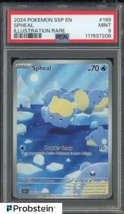 2024 Pokemon SSP EN Illustration Rare #199 Spheal PSA 9 - Image 1