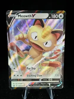 Meowth V SWSH004 Sword & Shield Promo Pokemon - Image 1