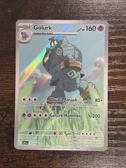 Pokemon TCG Golurk 123/086 Illustration Rare Black Bolt Full Art Holo NM - Image 1