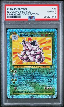 2002 POKEMON LEGENDARY COLLECTION #31 NIDOKING-REVERSE FOIL PSA 8 - Image 1