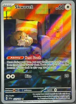 2023 Pokemon Scarlet & Violet Base Skwovet #222/198 Illustration Rare IR - Image 1