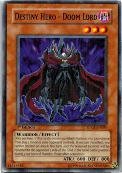 Destiny Hero - Doom Lord #DP05-EN001 Yugioh Heavy play 1st Edition - Image 1