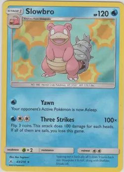 Pokemon TCG SM Unbroken Bonds 43/214 Slowbro Holographic Rare Card - Image 1