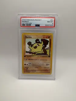 PSA 8 Mankey 1st Edition #61 Team Rocket 2000 Pokemon TCG Card - Image 1