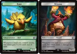 1x Bird (0016) // Wizard (0014) Double-Sided Token - Foil MTG - Final Fantasy - - Image 1