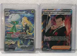 Pokemon TCG Cynthia's Roserade IR & Team Rockets Giovanni URH Destined Rivals - Image 1