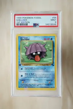 1999 Pokemon Fossil Shellder 1st Edition 54/62 PSA 9 MINT - Image 1