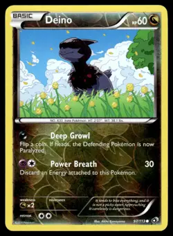 Deino 97/113 Common Legendary Treasures Pokemon Reverse Holo Lightly Played - Image 1