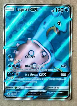 Pokemon LAPRAS GX Full Art Ultra Rare SUN & MOON Base Set 139/149 NM/Mint - Image 1