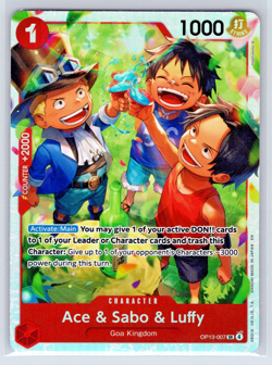 ACE & SABO & LUFFY OP13-007 CARRYING ON HIS WILL FOIL - Image 1