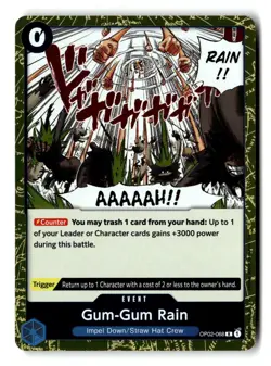 Gum-Gum Rain OP02-068 Rare Paramount War One Piece Near Mint - Image 1