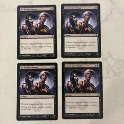 Magic the Gathering MTG Go For The Throat Play Set Of 4 Cards - Image 1
