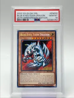 BLUE-EYES TOON DRAGON 2023 YU-GI-OH! SPELL 25TH SECRET RARE PSA 10 Q3423 - Image 1