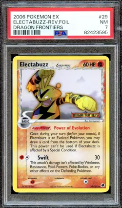 PSA 7 Electabuzz Reverse Foil EX Unlimited Dragon Frontiers 29/101 Pokemon Card - Image 1