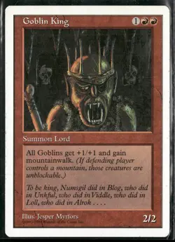 Magic: The Gathering Creature Goblin King Goblin King Rare 4th edition LP MTG - Image 1