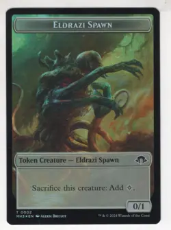 MTG Modern Horizons 3 Double Sided Foil Token #2/19 Eldrazi Spawn / Rat - Image 1