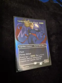 Captain Marvel, Earth's Protector MTG Marvel Super Heroes Logo Art *foil* NM/M - Image 1
