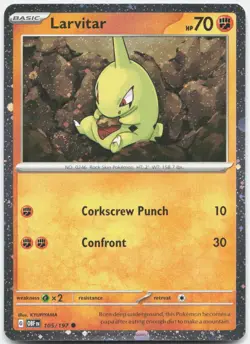 Larvitar (Cosmos Holo) 105/197 Miscellaneous Cards & Products Pokemon Holo NM - Image 1