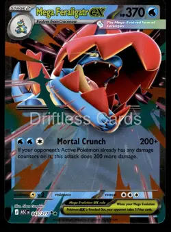 Mega Feraligatr ex 043/217 Double Rare Ascended Heroes Pokemon Holo NM/M - Image 1