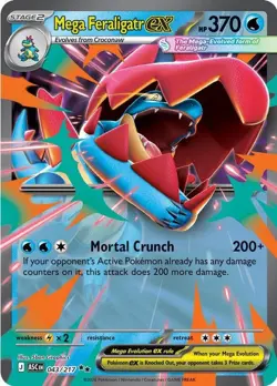 Mega Feraligatr ex 043/217 Double Rare Ascended Heroes Pokemon Holo NM/M - Image 3