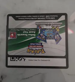 Pokemon Hidden Fates Tin Code X1 Chrizard Gx PTCGL Message IMMEDIATELY - Image 1