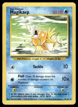 MAGIKARP - 35/102 Uncommon Base Set Unlimited Pokemon MP - Image 1
