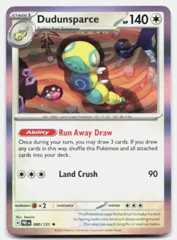 Dudunsparce Holo 080/131 Holo Rare SV: Prismatic Evolutions Pokemon Near Mint - Image 1