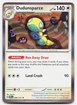 Dudunsparce Holo 080/131 Holo Rare SV: Prismatic Evolutions Pokemon Near Mint - Image 1