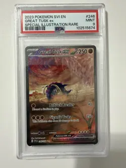 PSA 9 Great Tusk ex 246/198 SV01 Scarlet & Violet SIR Holo English 2023 - Image 1