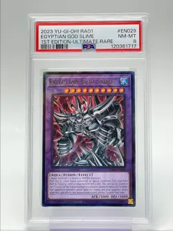 EGYPTIAN GOD SLIME 2023 YU-GI-OH! 25TH RARITY 1ST ULTIMATE RARE PSA 8 Q3423 - Image 1