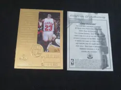 1999 Upper Deck Authenticated Michael Jordan Bulls 22 Karat Gold Retirement - Image 2