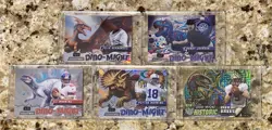 Lot of 5 Wild Card Dino Might Cards - Manning x2, Brees, Hernandez, Johnson 1/1 - Image 1