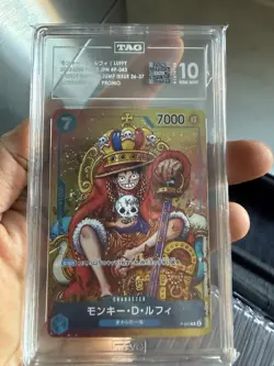 One Piece Card Monkey D. Luffy P-043 Weekly Shonen Jump JP - TAG 10 GEM MINT - Image 1