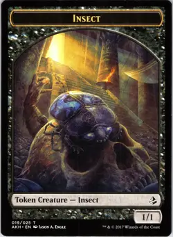 Insect Token 19 Token Amonkhet Magic: The Gathering Near Mint - Image 1