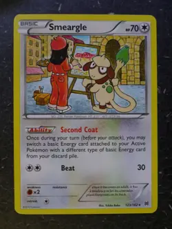 Pokemon Cards: SMEARGLE 123/162 RARE # 5J58 - Image 1