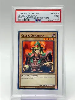 CELTIC GUARDIAN 2023 YU-GI-OH! 25TH ANNIVERSARY SUPER RARE PSA 9 Q3423 - Image 1