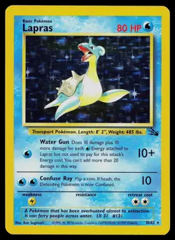 Pokemon Card - Lapras Fossil 10/62 Holo Rare - Image 1