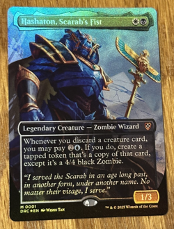 MTG Aetherdrift, Hashaton, Scarab's Fist - Borderless Foil - Image 1