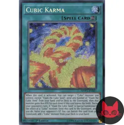 Yugioh Cubic Karma MVP1-ENS41 Secret Rare 1st Edition NM - Image 1