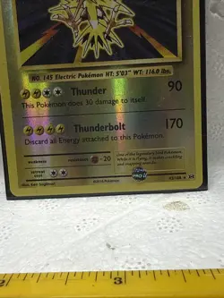 Zapdos 42/108 Reverse Holo Rare Near Mint XY Evolutions Pokemon Card - Image 3