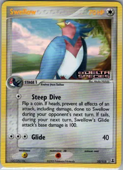 Swellow 32/113 Reverse Holo Delta Species - Pokemon Card - NM - Image 1